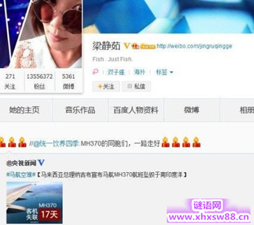 梁静茹受马航牵连被骂 梁静茹受马航牵连被骂