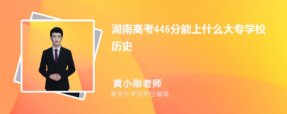湖南高考446分能上什么大专学校2024(历史)