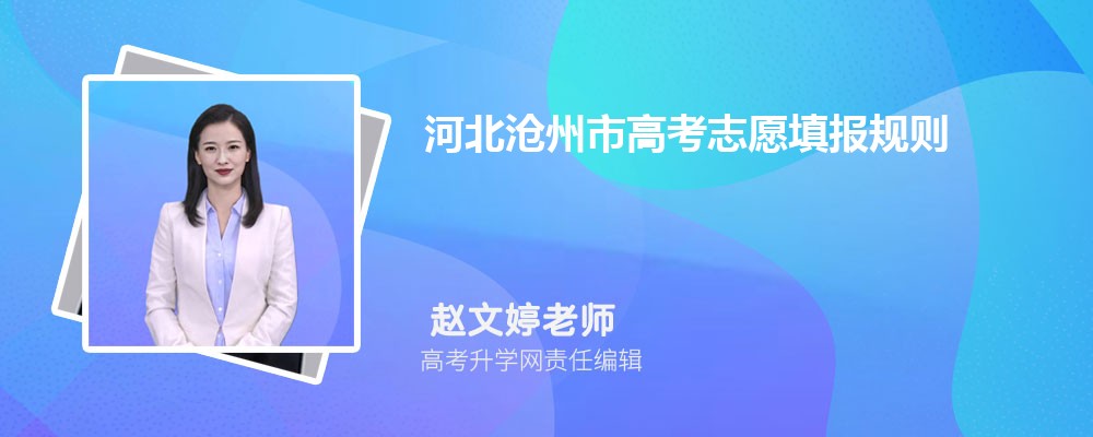2024年河北沧州市高考志愿填报规则详解